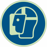 Autocollants photoluminescents iso 7010  visire de protection obligatoire  - m013
