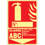 Panneau photoluminescent � compl�ter  extincteur d'incendie - classe abc