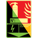 Panneau photoluminescent � compl�ter  extincteur d'incendie - feu d'origine �lectrique