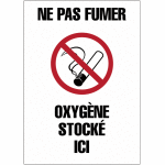 Panneaux de signalisation des bouteilles de gaz - ne pas fumer oxygne stock ici