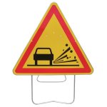 Panneau de signalisation temporaire ak22 - projection de gravillons