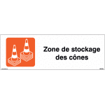 Panneaux avec texte zone de stockage des cnes
