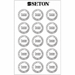 Pastilles calendrier rondes avec texte en polyolfine ultra - destructible - prochain entretien