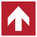 Panneaux et autocollants fl�che incendie droite
