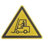 Pictogramme antid�rapant au sol  danger chariot �l�vateur et autres v�hicules industriels