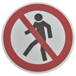 Pictogramme antid�rapant au sol  interdit aux pi�tons