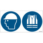 Pictogrammes iso 7010 casque et gilet hi - viz obligatoires