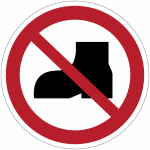 Pictogramme iso 7010  chaussures d'ext�rieur interdites  - p060