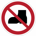 Pictogramme iso 7010  chaussures d'ext�rieur interdites  - p060