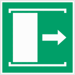 Pictogramme ouverture de porte  faire coulisser la porte vers la droite  - panneau / autocollant - e033 ...