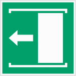 Pictogramme ouverture de porte  faire coulisser la porte vers la gauche  - panneau / autocollant - e034 ...