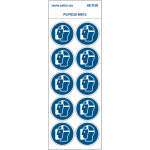 Pictogrammes en planche iso 7010  visi�re de protection obligatoire  - m013