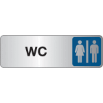 Plaque en plexiglas avec texte et symbole  wc  femmes et hommes