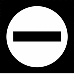 Plaques signal�tiques color�es adh�sives  sens interdit