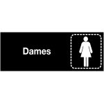 Plaques signaltiques colores adhsives  toilettes femme  avec texte