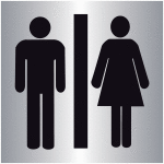 Plaques signaltiques colores adhsives  toilettes homme et femme