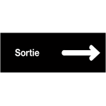 Plaques signal�tiques color�es adh�sives  fl�che � droite - sortie
