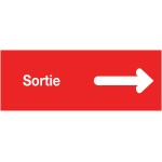 Plaques signal�tiques color�es adh�sives  fl�che � droite - sortie