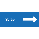 Plaques signal�tiques color�es adh�sives  fl�che � droite - sortie