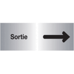 Plaques signal�tiques color�es adh�sives  fl�che � droite - sortie