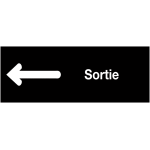 Plaques signal�tiques color�es adh�sives  fl�che � gauche - sortie