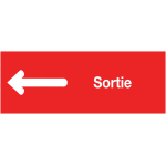 Plaques signal�tiques color�es adh�sives  fl�che � gauche - sortie