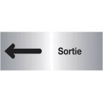 Plaques signal�tiques color�es adh�sives  fl�che � gauche - sortie