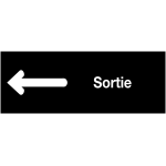 Plaques signaltiques colores adhsives  flche  gauche - sortie