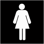 Plaque signal�tique color�e adh�sive  toilettes femme