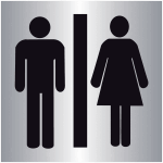Plaques signal�tiques color�es adh�sives  toilettes homme et femme