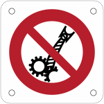 Plaques de signalisation pour machines  interdiction de porter des cravates, risque d'entrainement dans ...