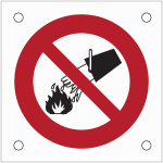 Plaques de signalisation pour machines  interdiction d'�teindre avec de l'eau