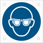 Plaques de signalisation pour machines iso 7010  lunettes de protection obligatoires