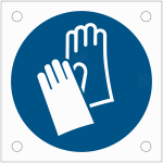 Plaque de signalisation pour machine iso 7010  port de gants obligatoire