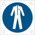 Plaque de signalisation pour machine iso 7010  v�tements de protection obligatoires