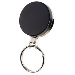 Porte - badge enrouleur zip en m�tal avec pince ceinture