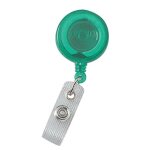 Porte - badge enrouleur zip en plastique translucide