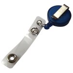 Porte - badge enrouleur zip en plastique translucide