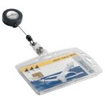 Porte - badge rigide en plastique avec enrouleur