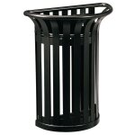 Poubelle ext�rieur ronde en acier 60 litres
