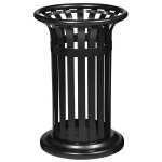 Poubelle ext�rieur ronde en acier 60 litres
