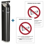 Prix spcial - kit 1 cendrier tube et 2 autocollants  interdiction de fumer