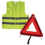 Prix sp�cial kit de signalisation auto, gilet fluo + triangle de signalisation