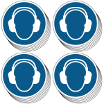 Prix sp�cial - pack de pictogrammes autocollants iso 7010 protection auditive obligatoire - m003