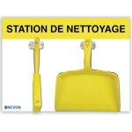 Station de nettoyage avec pelle et balayette