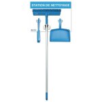 Station de nettoyage avec pelle, balayette et balai