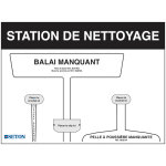 Station de nettoyage shadowboard pour ranger une pelle, une balayette et un balai