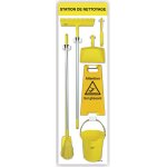 Station de nettoyage shadowboard avec seau, balai � frange, balai, balise, pelle � poussi�re et balayette ...