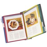 Supports muraux inox avec 10 prot�ge - documents color�s