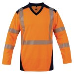 Tee - shirt bali fluorescent � manches longues avec bandes r�fl�chissantes